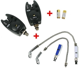 2x Hlásič Bite Alarm VX2 + 2x Řetízkový Swinger + 2x baterky ZDARMA!!!