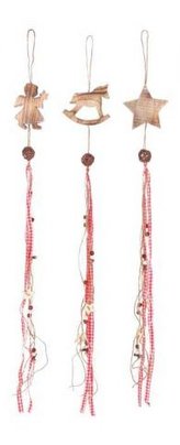 Small Foot Dřevěná dekorace k zavěšení červenobílá - 1 ks