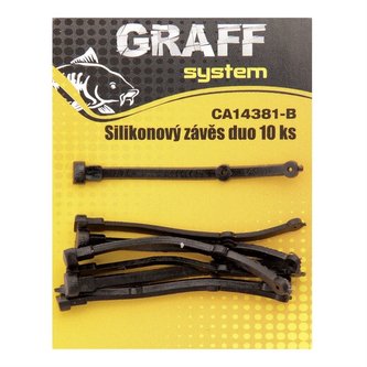 Graff: Silikonový závěs duo 10ks Černý