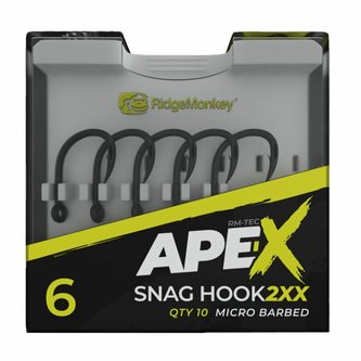 RIDGEMONKEY: Háček Ape-X Snag Hook 2XX Barbed Velikost 4 10ks