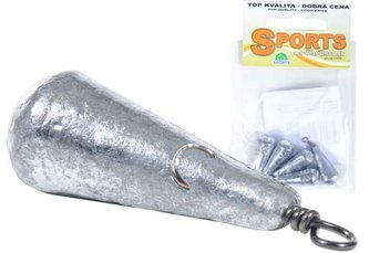 Rybářská zátěž kapka s obratlíkem 18g / 5ks