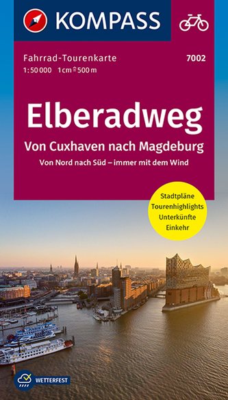 KOMPASS Fahrrad-Tourenkarte, Elberadweg 2, 1:50 000