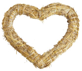 Srdce slaměné - 30 cm