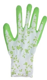 Zahradní rukavice s latexovou vrstvou Green flowers M