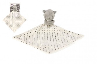 Kočka/Kočička usínáček plyš  24x24cm na kartě v sáčku 0+