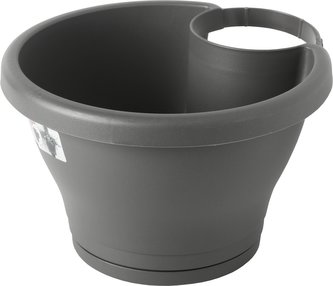 Květináč Corsica Drainpipe clicker - antracit 24 cm