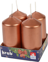 Svíčka adventní válec 40x80 mm - metalická měděná (4ks)