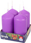 Svíčka adventní válec 40x80 mm - fialová (4ks)