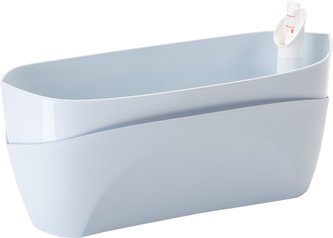 Truhlík samozavlažovací Doppio - šedomodrá 38 cm