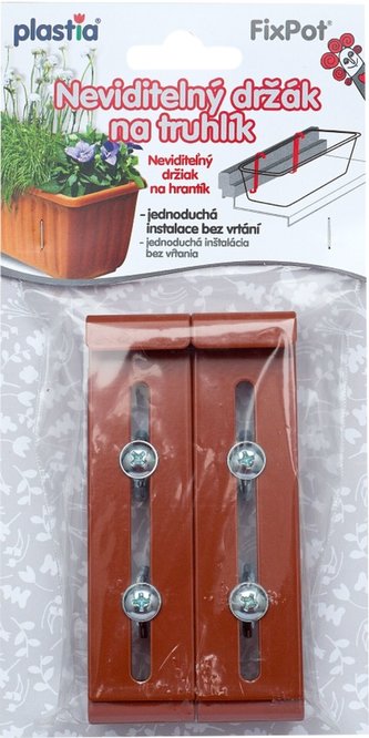 Držák truhlíku parapet - Fixpot kovový terakota (2ks)