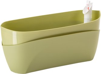 Truhlík samozavlažovací Doppio - olivová 38 cm