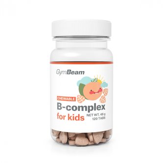 B-komplex, tablety na cucání pro děti - GymBeam - meruňka - 120 tab.