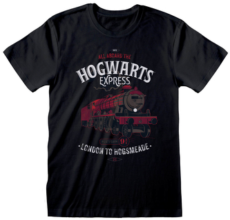 Pánské tričko Harry Potter: All Aboard (S) černá bavlna