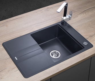 DG10N50dg Dřez granitový s odkapem Nobles TMAVĚ ŠEDÝ