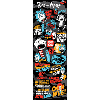 Plakát na dveře Rick And Morty: Frases (53 x 158 cm) 150g