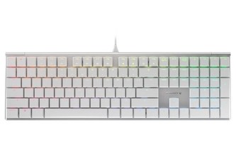 CHERRY klávesnice MX 10.0 RGB/ drátová / mechanická / Cherry MX Speed Silver/ stříbrno-bílá/ EU layout