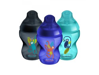 Kojenecká láhev C2N Jungle Blue 260ml 3ks 0m+