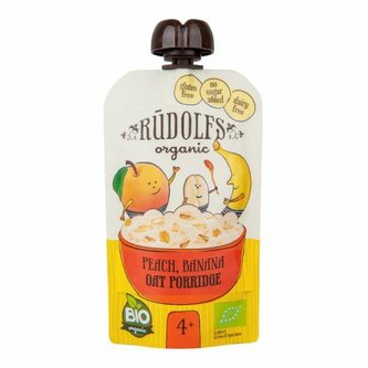 Rudolfs Kapsička ovocná s ovesnou kaší broskev, banán 110 g BIO