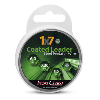 Ocelové lanko potažené 1x7, 9 kg zelené