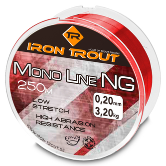 Vlasec Mono NG 250 m 0,24 mm, červená