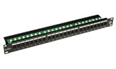 Solarix Patch Panel 24p x RJ45 CAT6 UTP s vyvaz. lištou černý 1U
