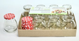 Sklenice zavařovací 245ml 10ks MAYO jog.+10ks víčko PUNTÍK-TO58