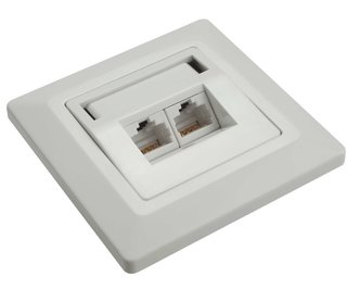 Solarix Eth.Zás. pod om. 2xRJ45 STP c5e úhel 45