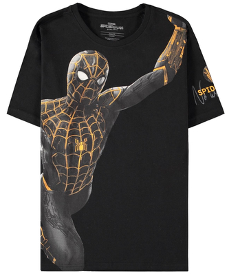 Pánské tričko Marvel|Spiderman: Gold Graphic (L) černá bavlna