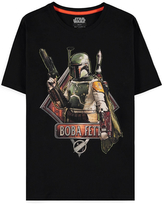 Pánské tričko Star Wars|Hvězdné války: TV seriál The Mandalorian Boba Fett Bounty Hunter (XL) černá bavlna