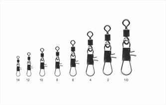 Karabinka s obratlíkem Rolling Swivel, vel. 6, 12 kg, 10ks/bal