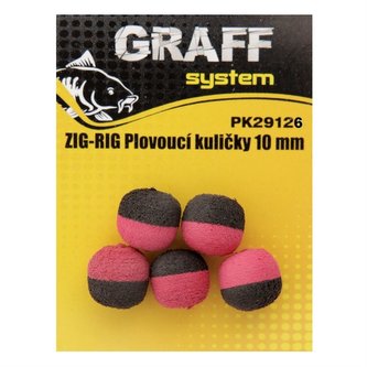Graff: Zig-Rig Plovoucí kuličky 10mm Černá/Červená