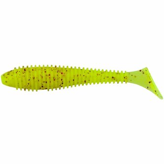 Keitech: Gumová nástraha Swing Impact FAT 3,3" 8,4cm 5,6g Chartreuse Red Flake 7ks