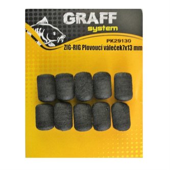 Graff: Zig-Rig Plovoucí váleček 7x13mm Černá 10ks