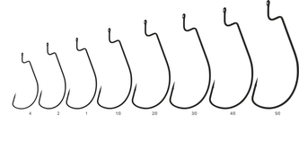 Offsetový háček Wide worm s očkem, velikost 3/0, black nickel, 10 ks/bal