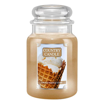 Svíčka ve skleněné dóze Country Candle, Slaný vaflový kornoutek, 680 g