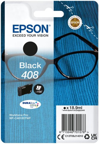 EPSON inkoustová náplň Singlepack 408 DURABrite Ultra Ink/ C4810DTWF/ Černá