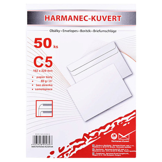 Obálka C5, samolepící, 162 x 229 mm, 50 ks