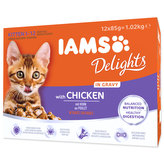 Kapsičky IAMS Kitten Delights Chicken in Gravy multipack