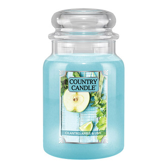 Svíčka ve skleněné dóze Country Candle, Koriandr, jablko a limetka, 680 g