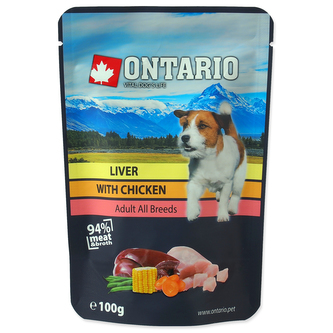 Kapsička ONTARIO Dog Liver with Chicken in Broth