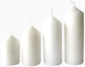 Svíčka adventní bílá 4 velikosti,   průměr  4 cm