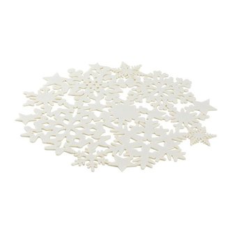 PROSTÍRÁNÍ VÁNOČNÍ KULATÉ 38CM PLSTĚNÉ VANILKOVÁ