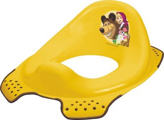 SEDÁTKO NA WC MÁŠA A MEDVĚD, 30X40X15 CM, ŽLUTÁ