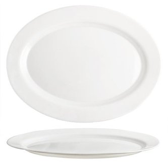 TALÍŘ OVÁLNÝ "ELBA", OPÁLOVÉ SKLO 36CM