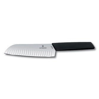 NŮŽ SANTOKU VICTORINOX, RÝHOVANÝ OKRAJ,17CM,ČERNÁ