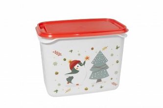 DÓZA S VÍČKEM VÁNOČNÍ MOTIV 16x10x12,3CM PLAST 1L