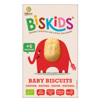 BISkids BIO dětské celozrnné sušenky Natural 6M+ 120g