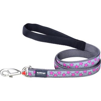 Vodítko RD 25 mm x 1,8 m - Hot Pink Stars on Grey