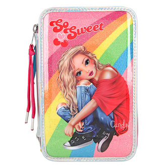 Penál s výbavou Top Model, Candy, třpytivá duha, barevný