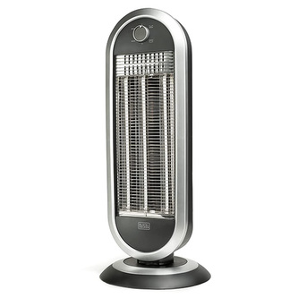 Infrazářič Black+Decker, BXCSH900E, karbonový, 2 stupně vytápění, uhlíkový ohřívač, oscilační systém, bezpečnostní vypnutí